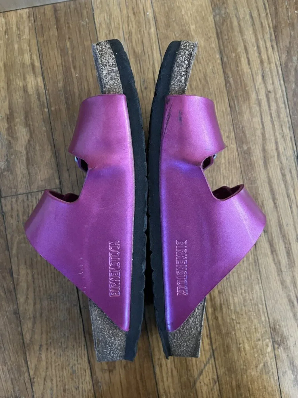 Arizona 2 Strap Classic Birkenstock Sandals 36 Hot Pink Patent Leather